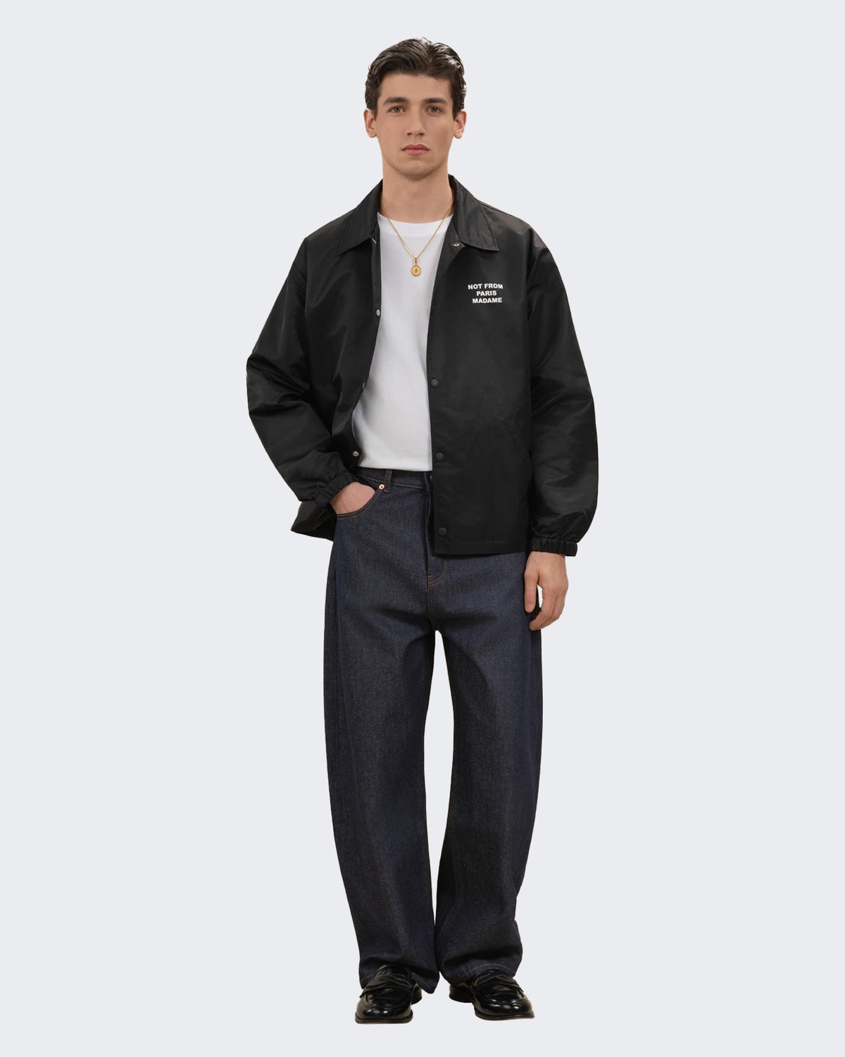 Men's Slogan Jacket Black