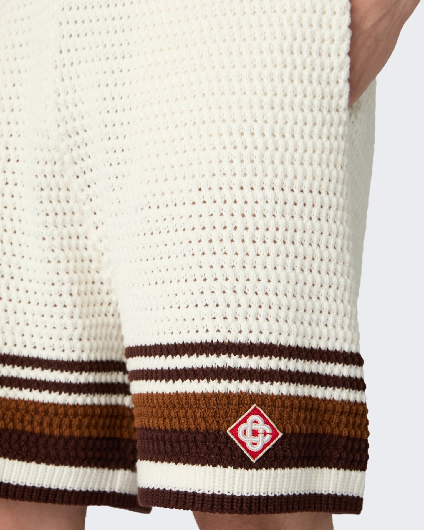 Heren Crochet Shorts Wit