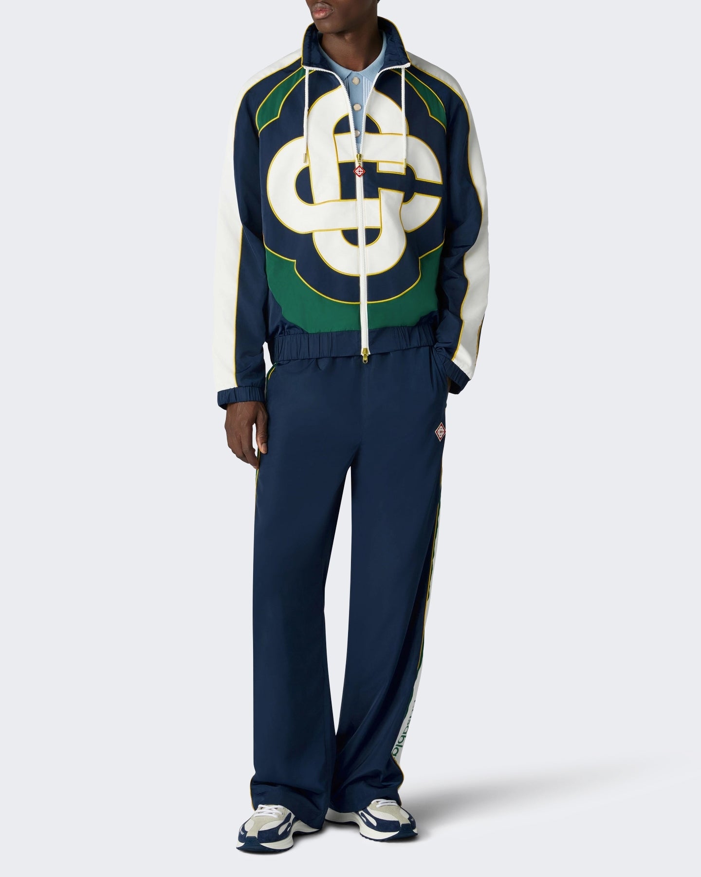 Heren Cc Applique Colourblock Windbreaker Jacket Wit