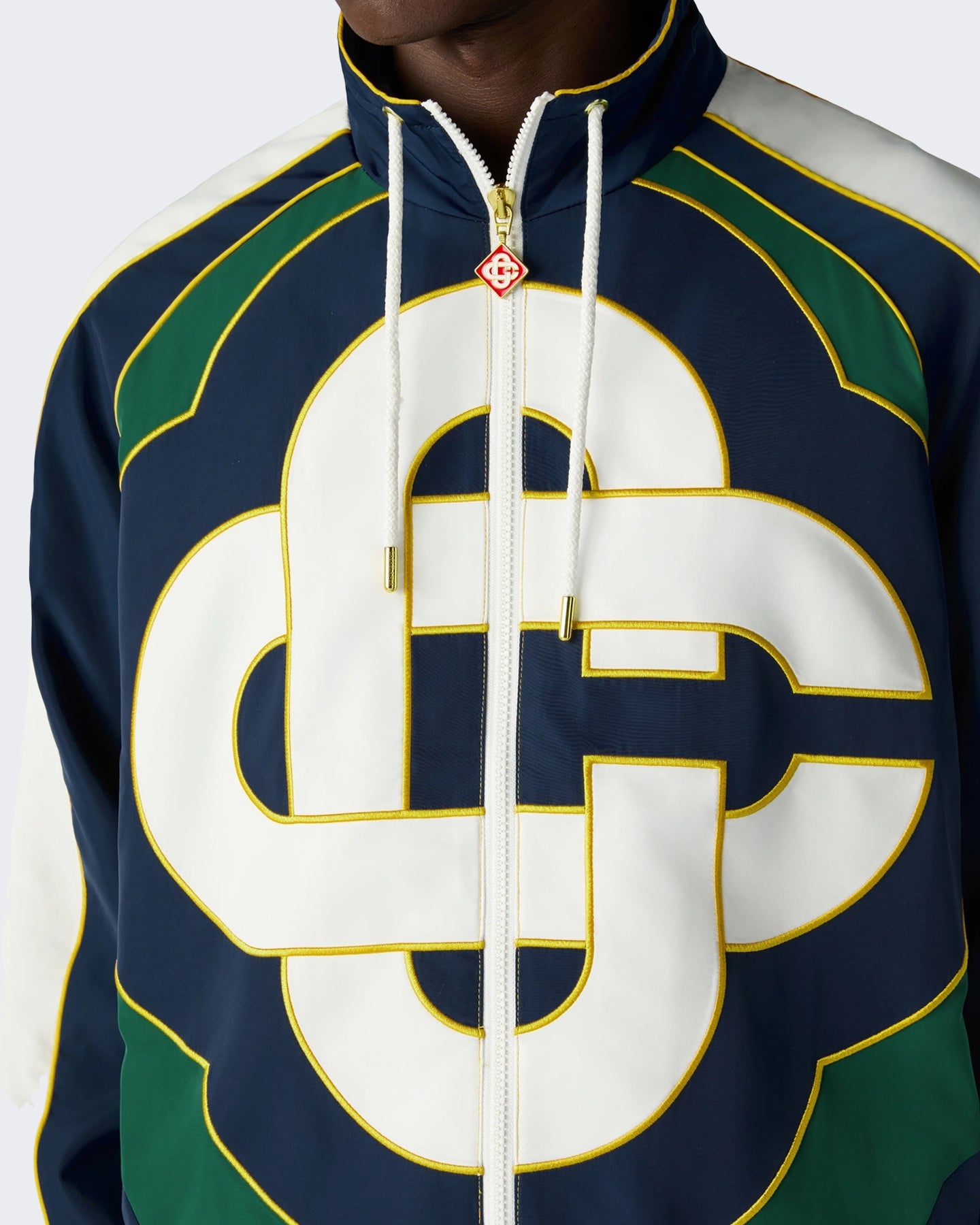 Heren Cc Applique Colourblock Windbreaker Jacket Wit