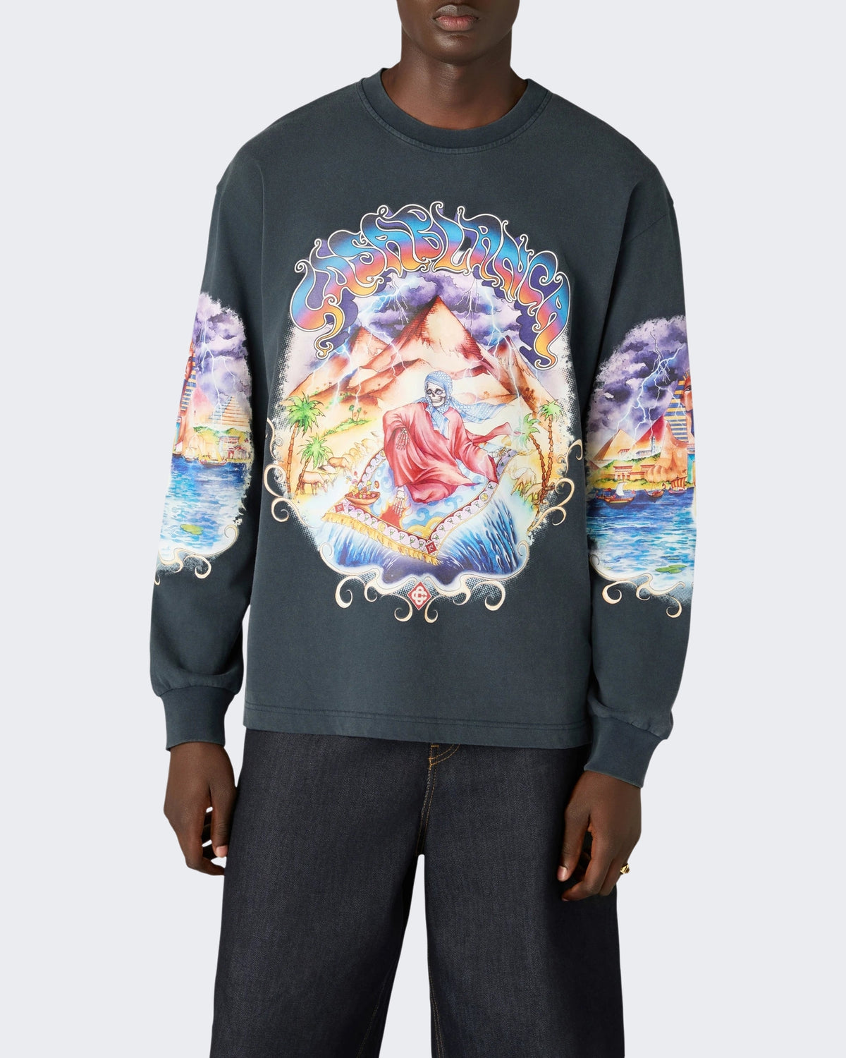 Men's Eveil Ancestral Washed Long Sleeve Tee Eveil Ancestral Blue