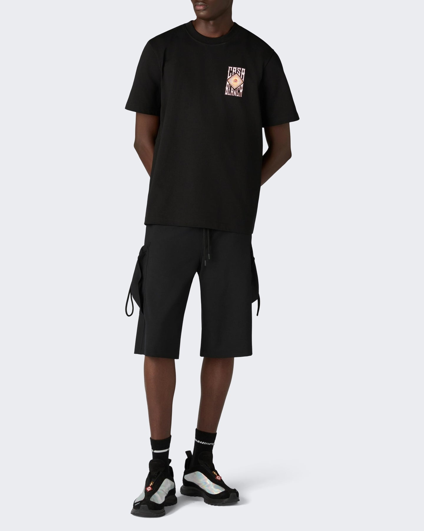 Heren Hermons Mirage Printed Classic T-Shirt Hermons Mirage Zwart