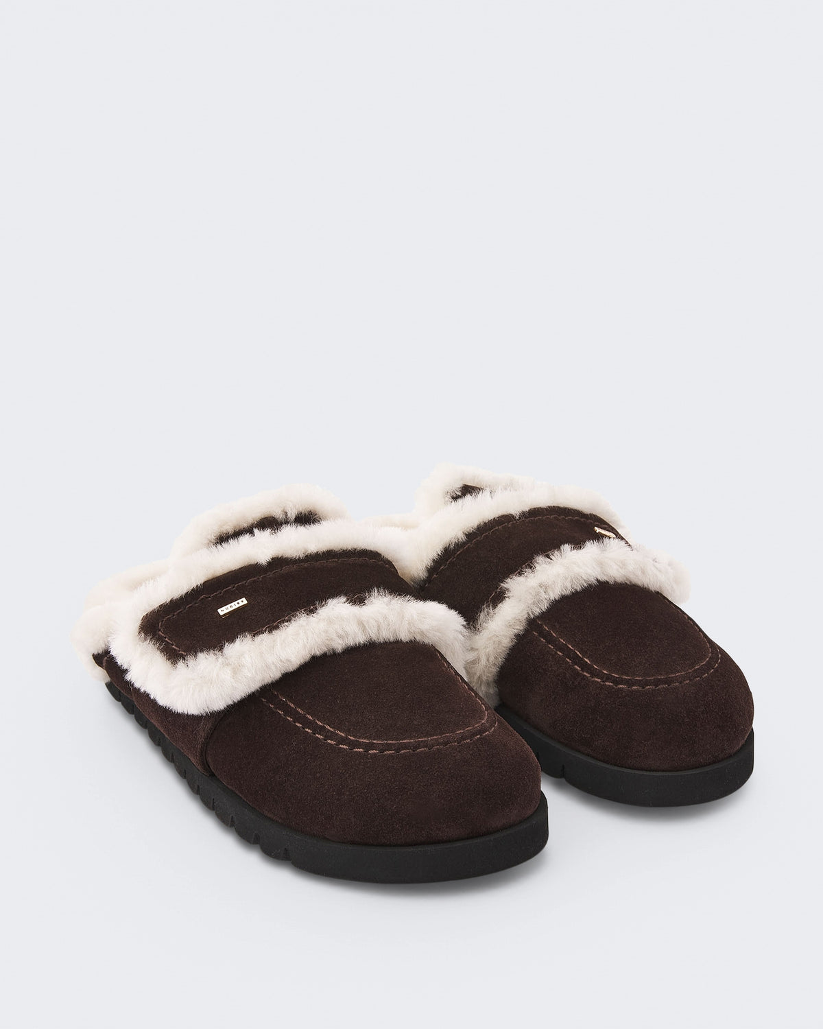 Women's Teddy Furry sneaker met bont Brown