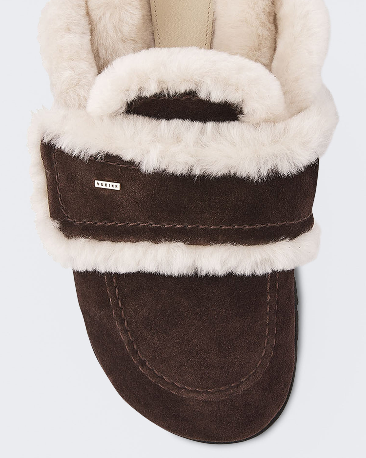 Women's Teddy Furry sneaker met bont Brown