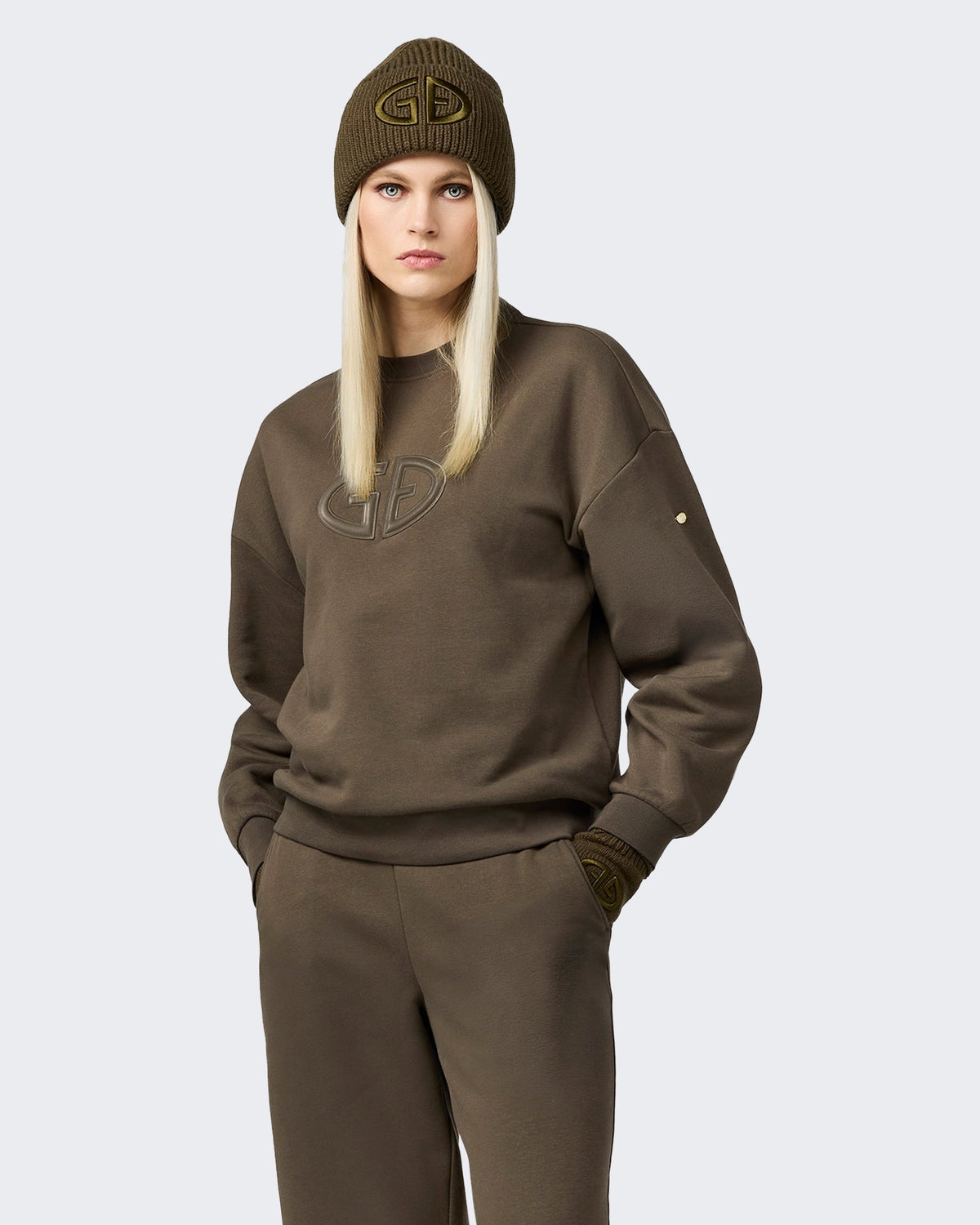Women's Sweater met ronde hals army Green