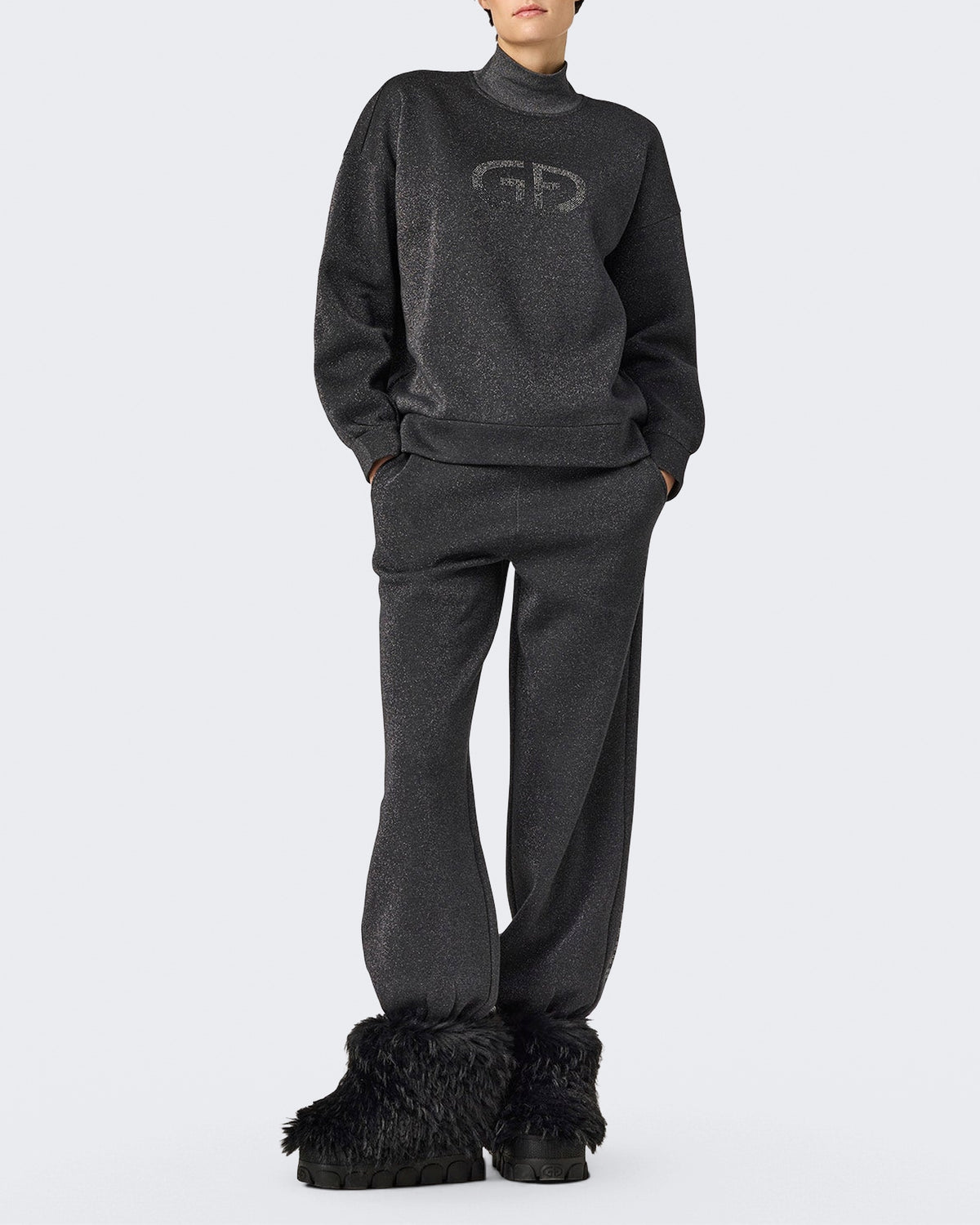 Women's Sweater met col Black