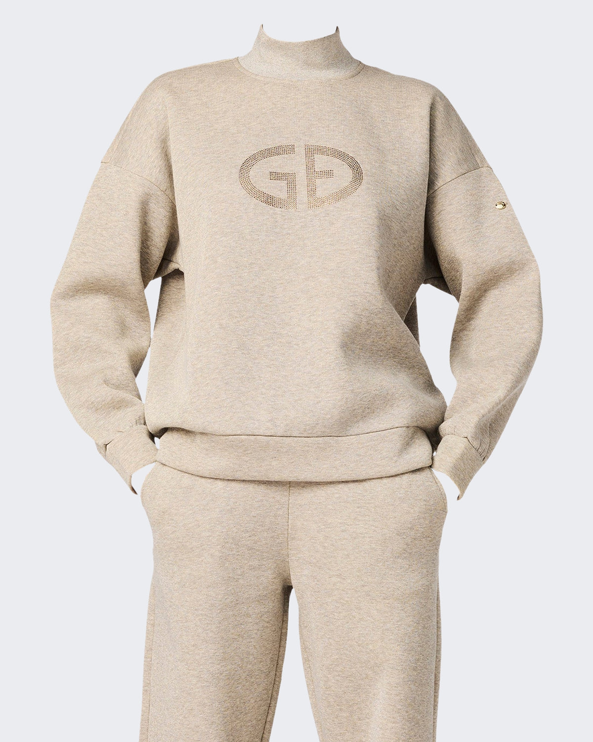 Women's Sweater met col lurex melange Silver