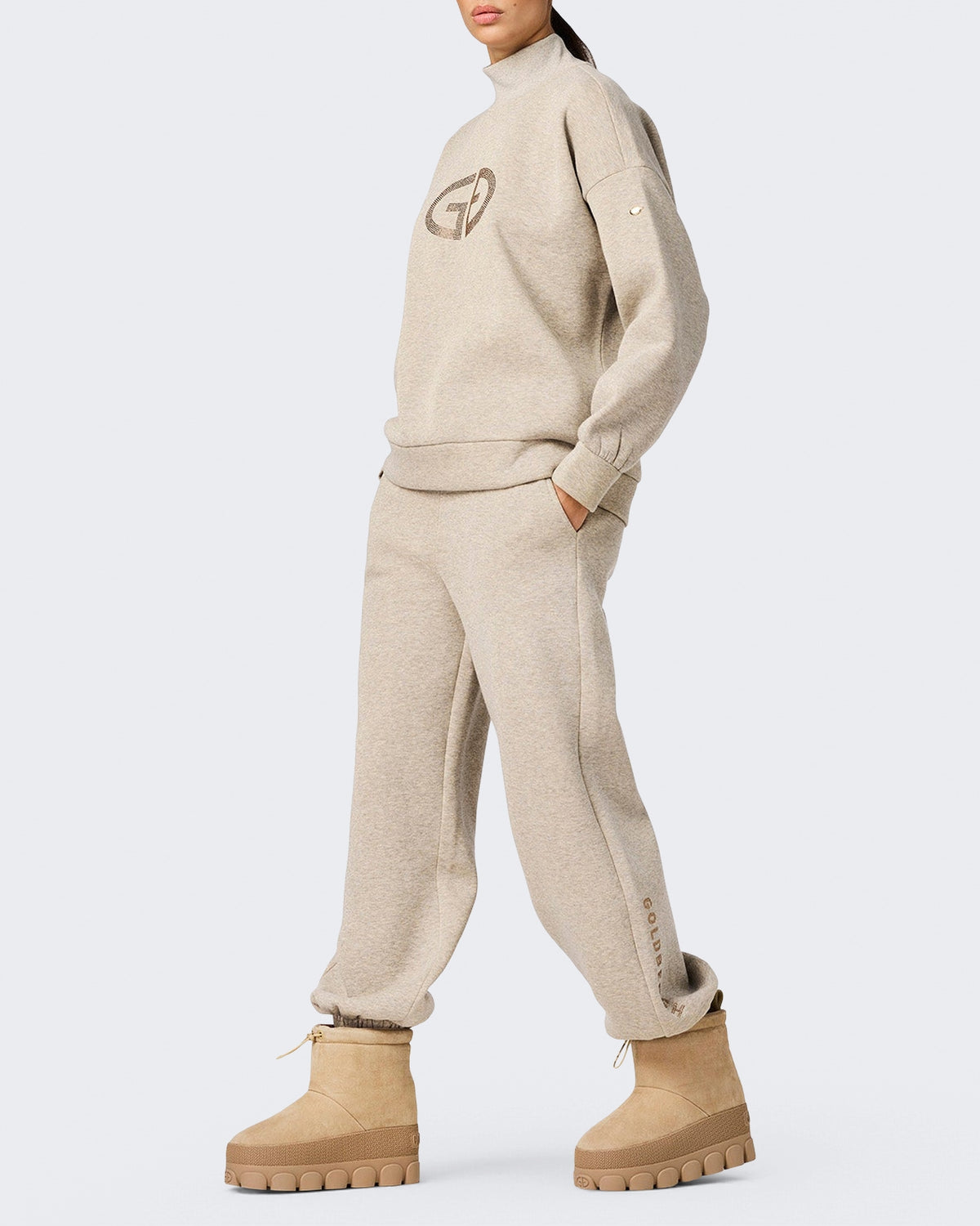 Women's Sweater met col lurex melange Silver