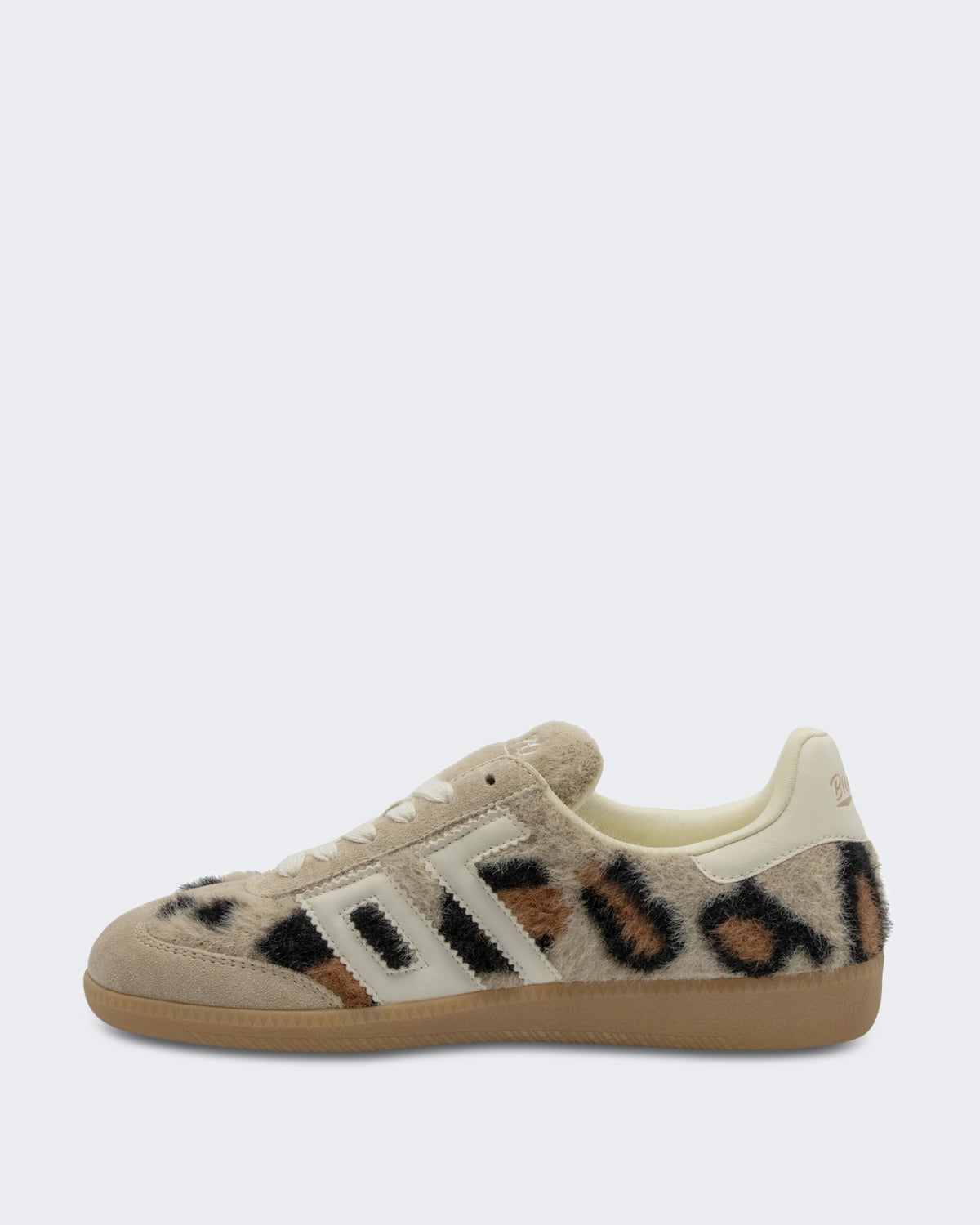 Women's Mohair sneaker met leopard print Kameel/Boter