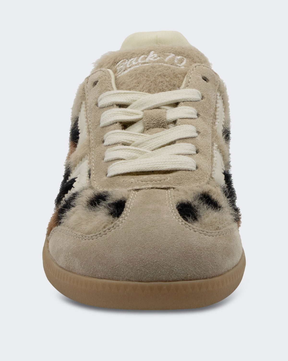 Women's Mohair sneaker met leopard print Kameel/Boter