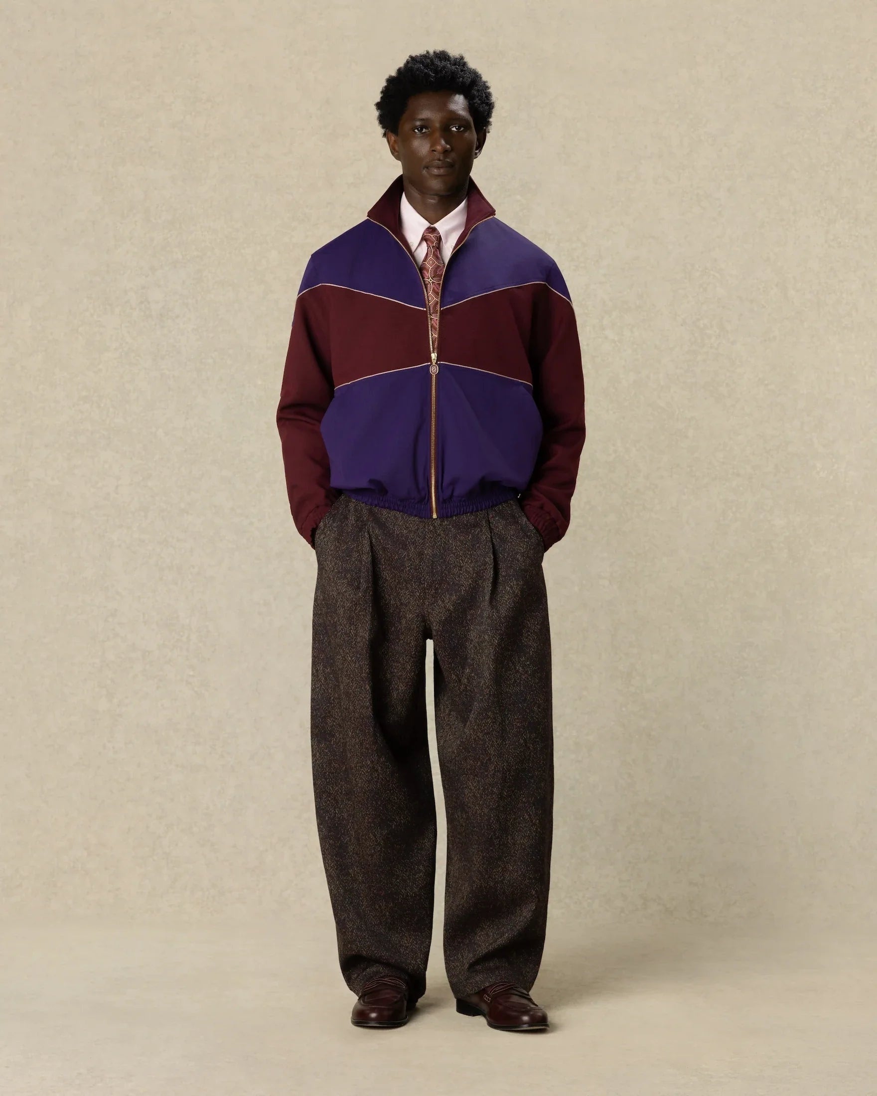 Heren Trackjack twill two tone Paars
