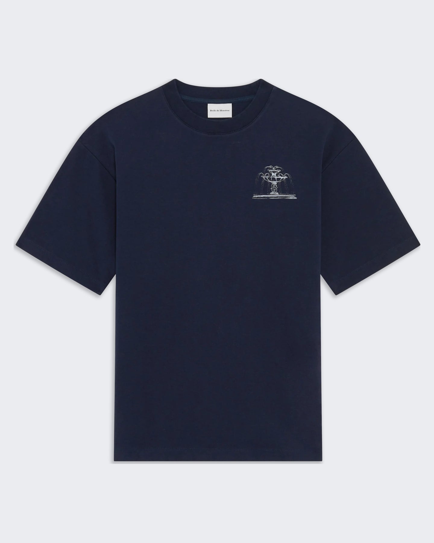 Heren Fountain T-shirt met fontein print Blauw