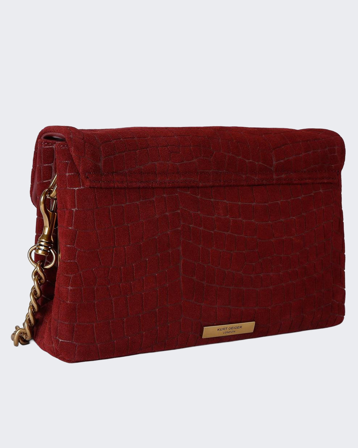 Women's 690-Celia Shoulder Bag-Red-Suede/Croc Print 54