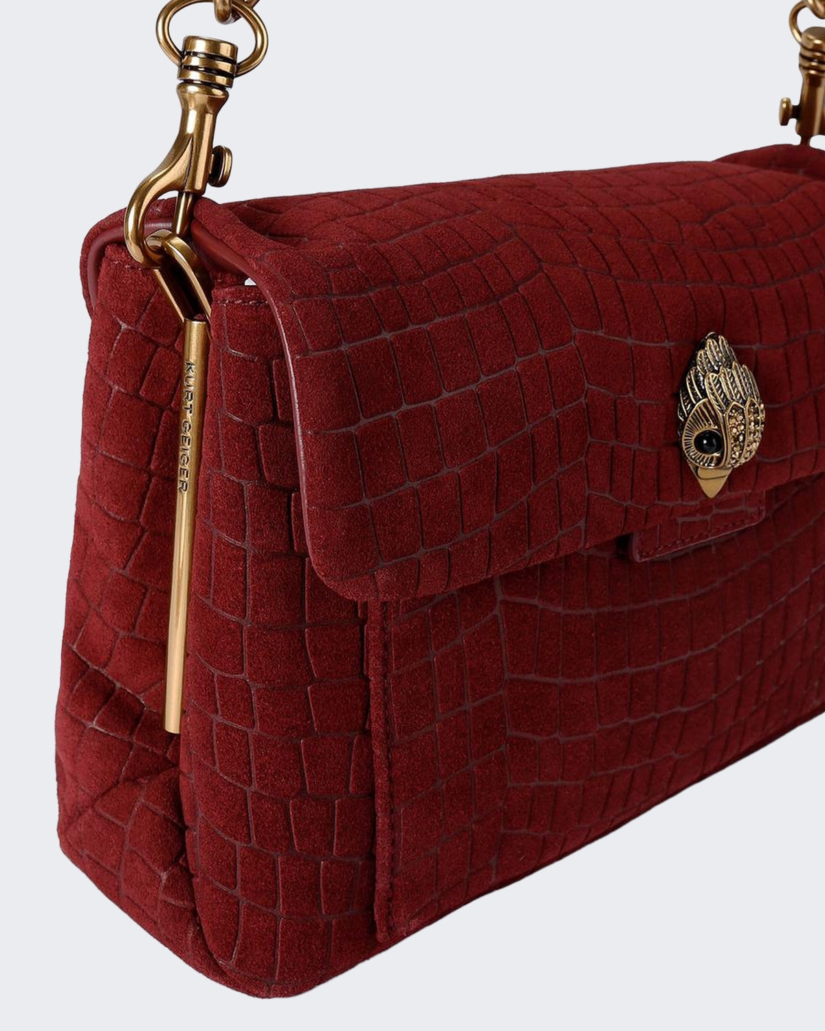 Women's 690-Celia Shoulder Bag-Red-Suede/Croc Print 54
