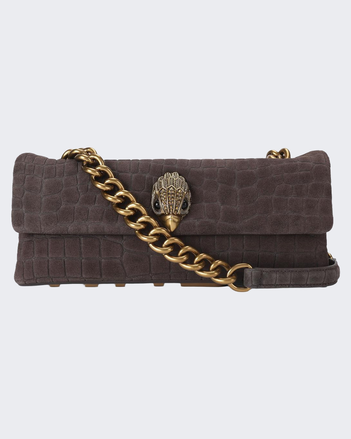 Women's 690-Kensington East West Kurt-Dk.Brn Com-Suede/Croc Print 35 Brown