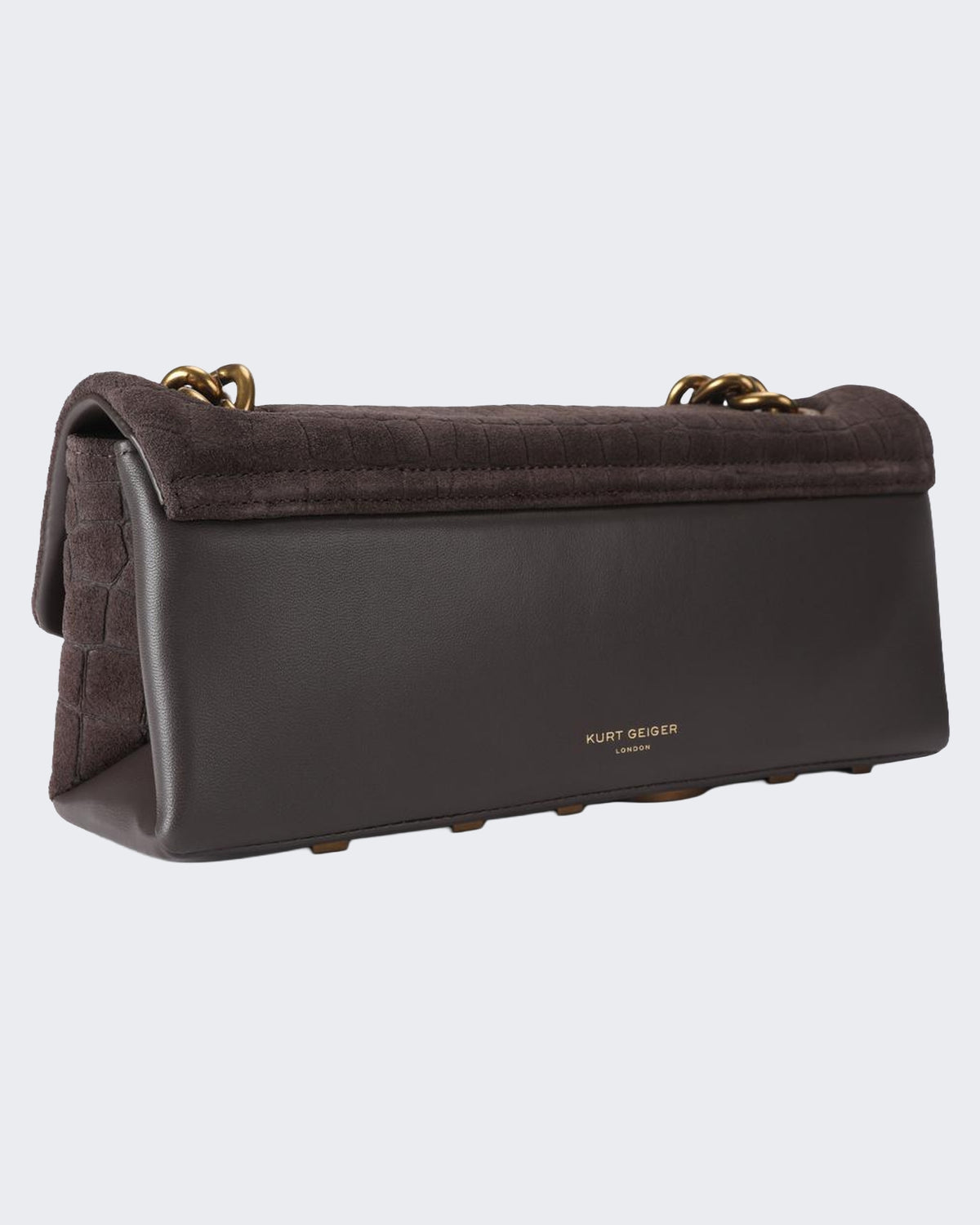 Women's 690-Kensington East West Kurt-Dk.Brn Com-Suede/Croc Print 35 Brown