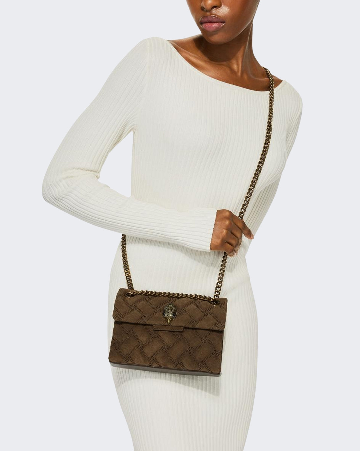 Women's 690-Leather Mini Kensington-Brown-Suede/Leather Brown