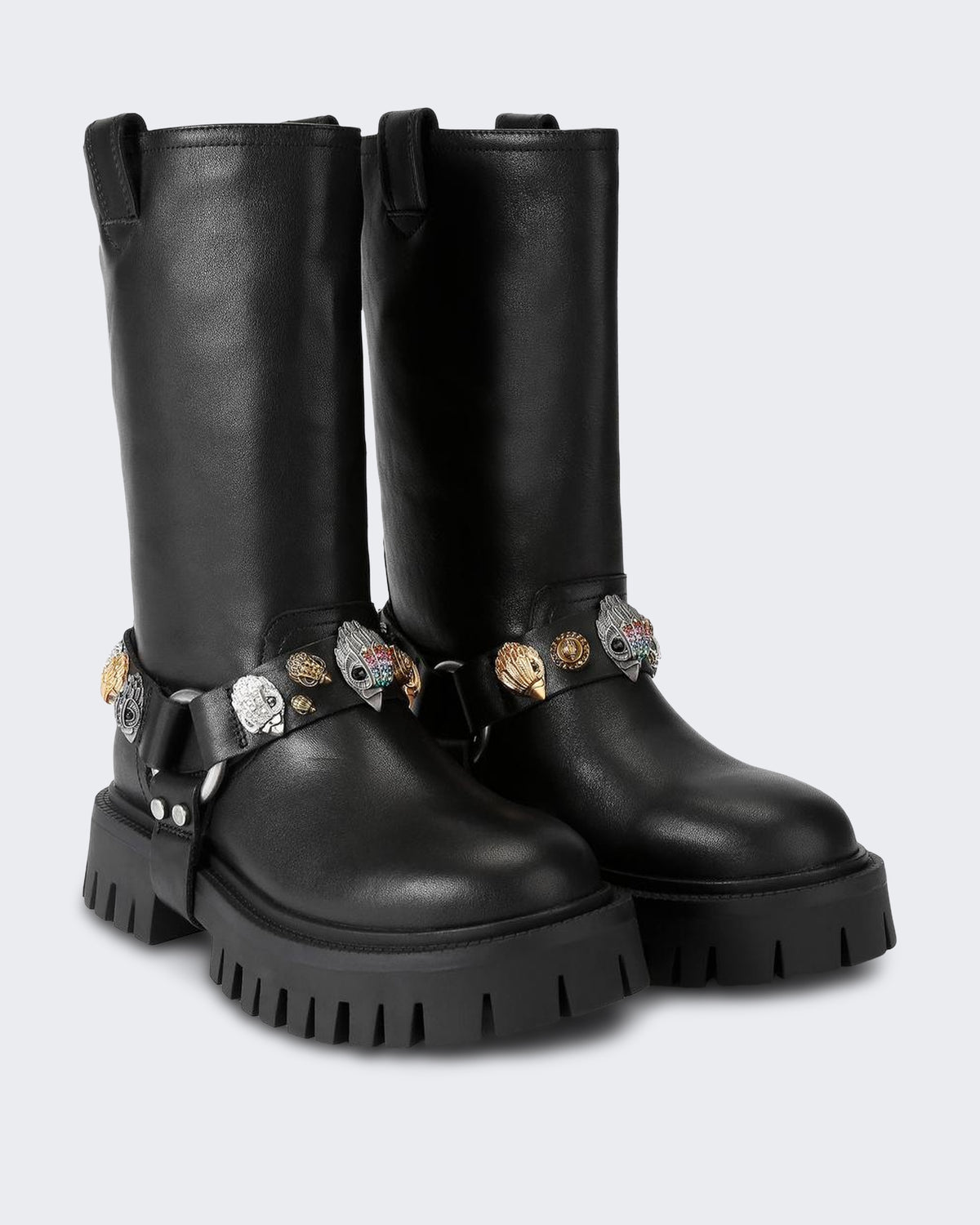Women's 225-Eagles Harness Biker-Black-Leather Black