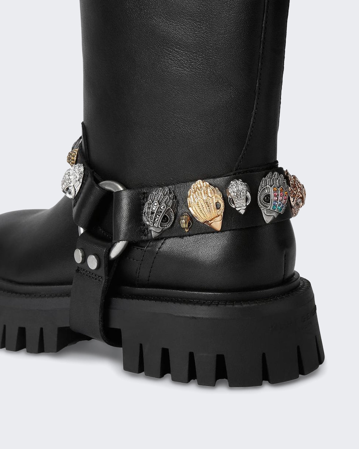 Women's 225-Eagles Harness Biker-Black-Leather Black