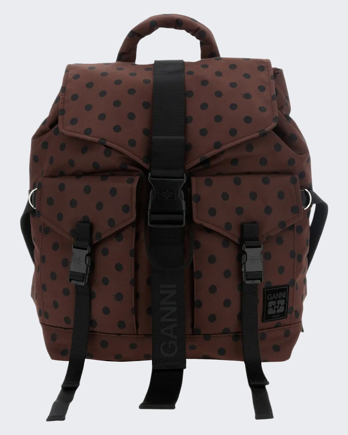 Women's Re-Tech nylon rugzak met print Brown
