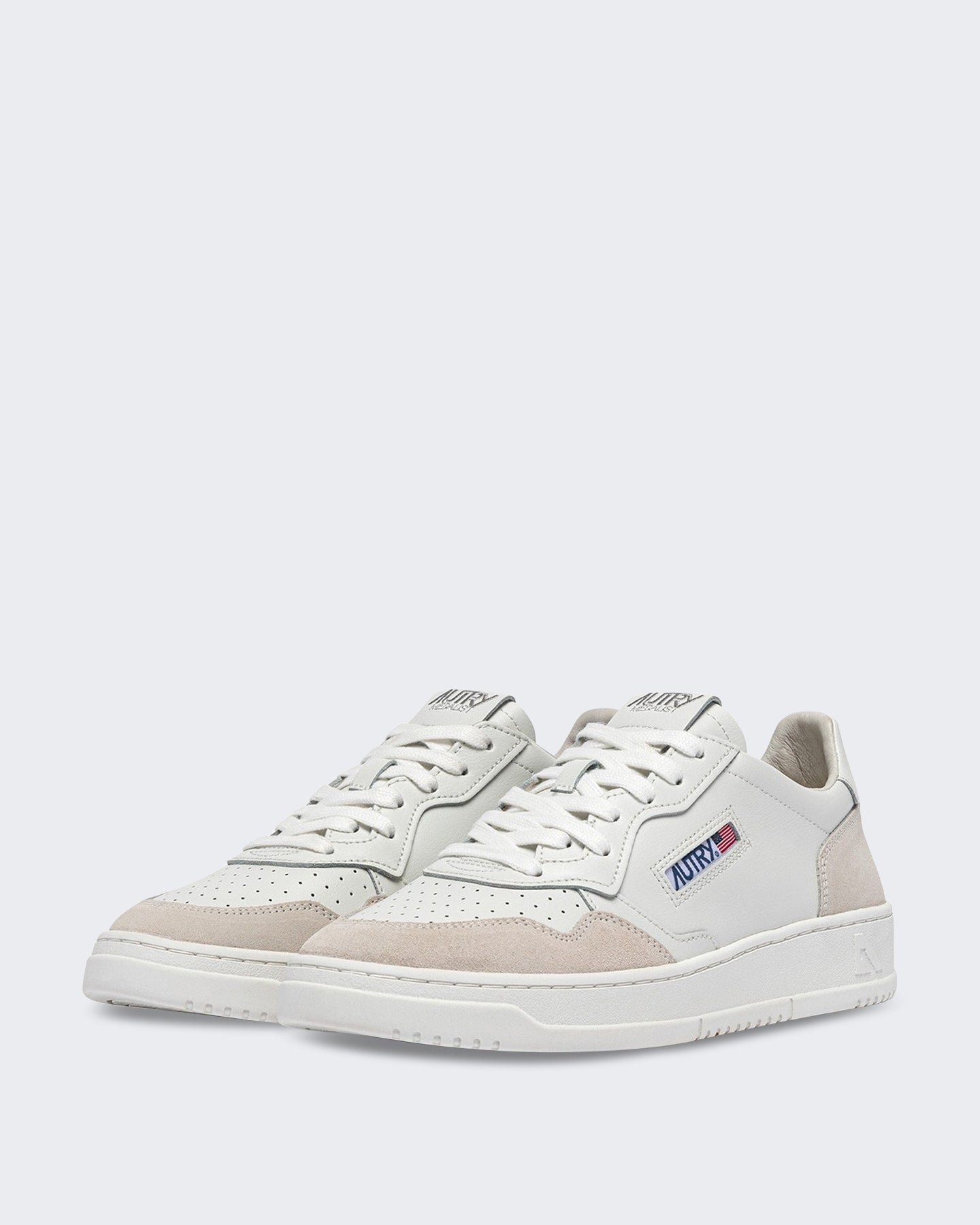 Dames Medalist Low sneakers leer suède Total White