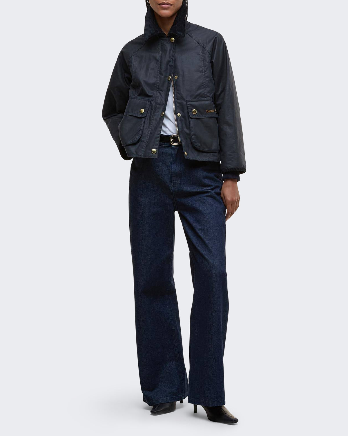 Dames Cropped Beadnell gewaxte Blauw