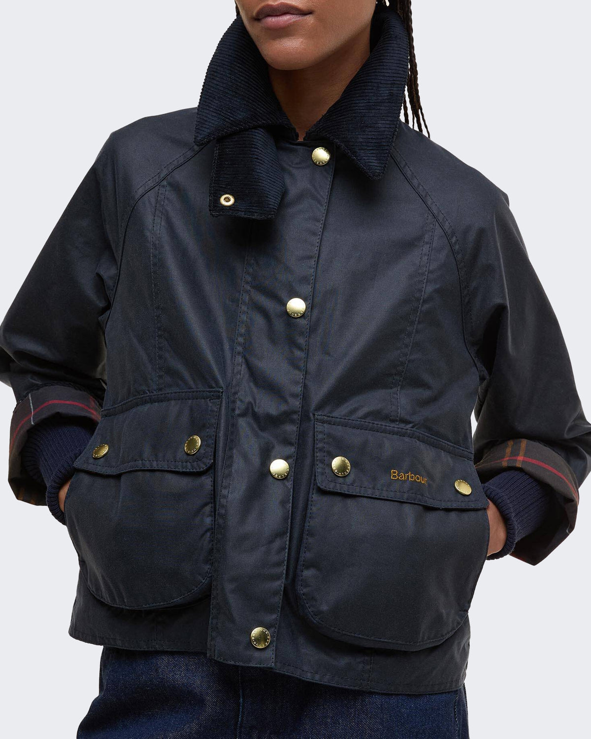 Dames Cropped Beadnell gewaxte Blauw