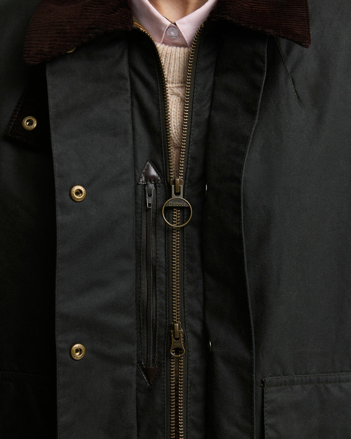 Dames Modern Border waxjas Groen