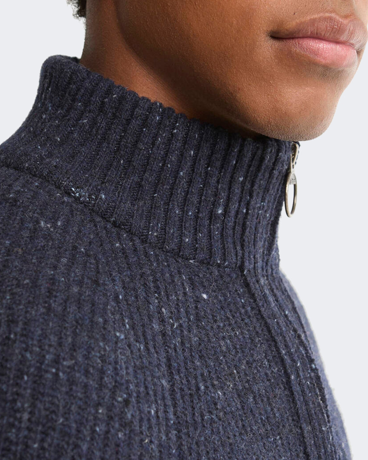 Men's Essentials gemêleerde Jumper met halve rits Blue