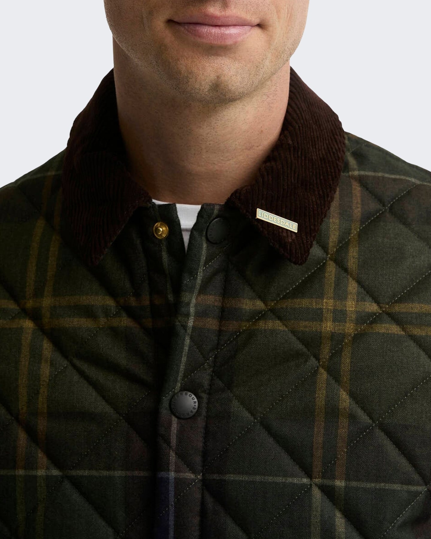 Men's Heritage Liddesdale gewatteerde Jacket met tartan Green