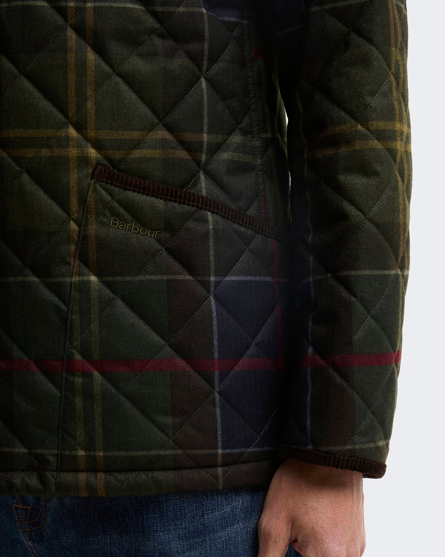 Men's Heritage Liddesdale gewatteerde Jacket met tartan Green