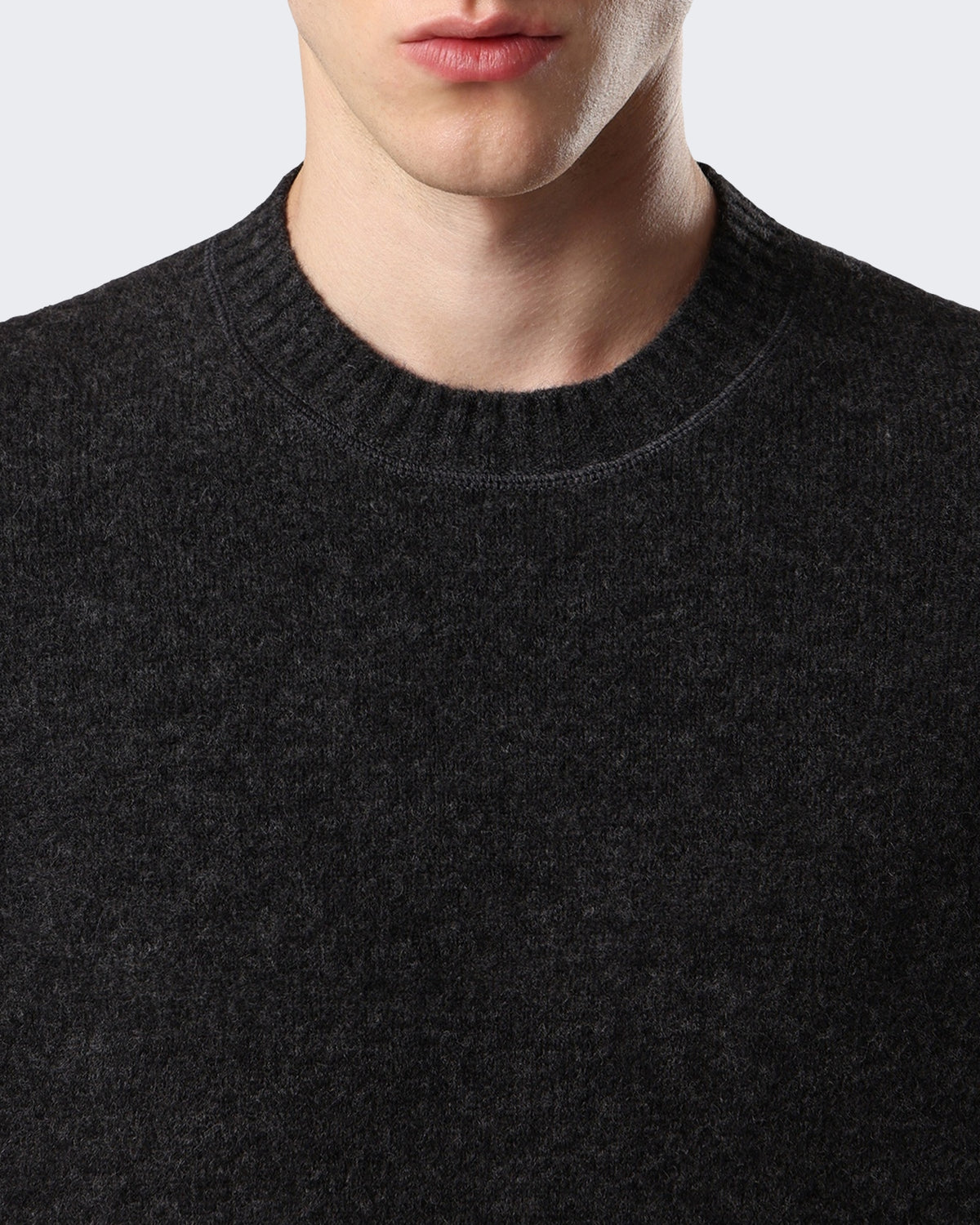 Men's Crew Neck-Lead Grey-V0m62 Grey