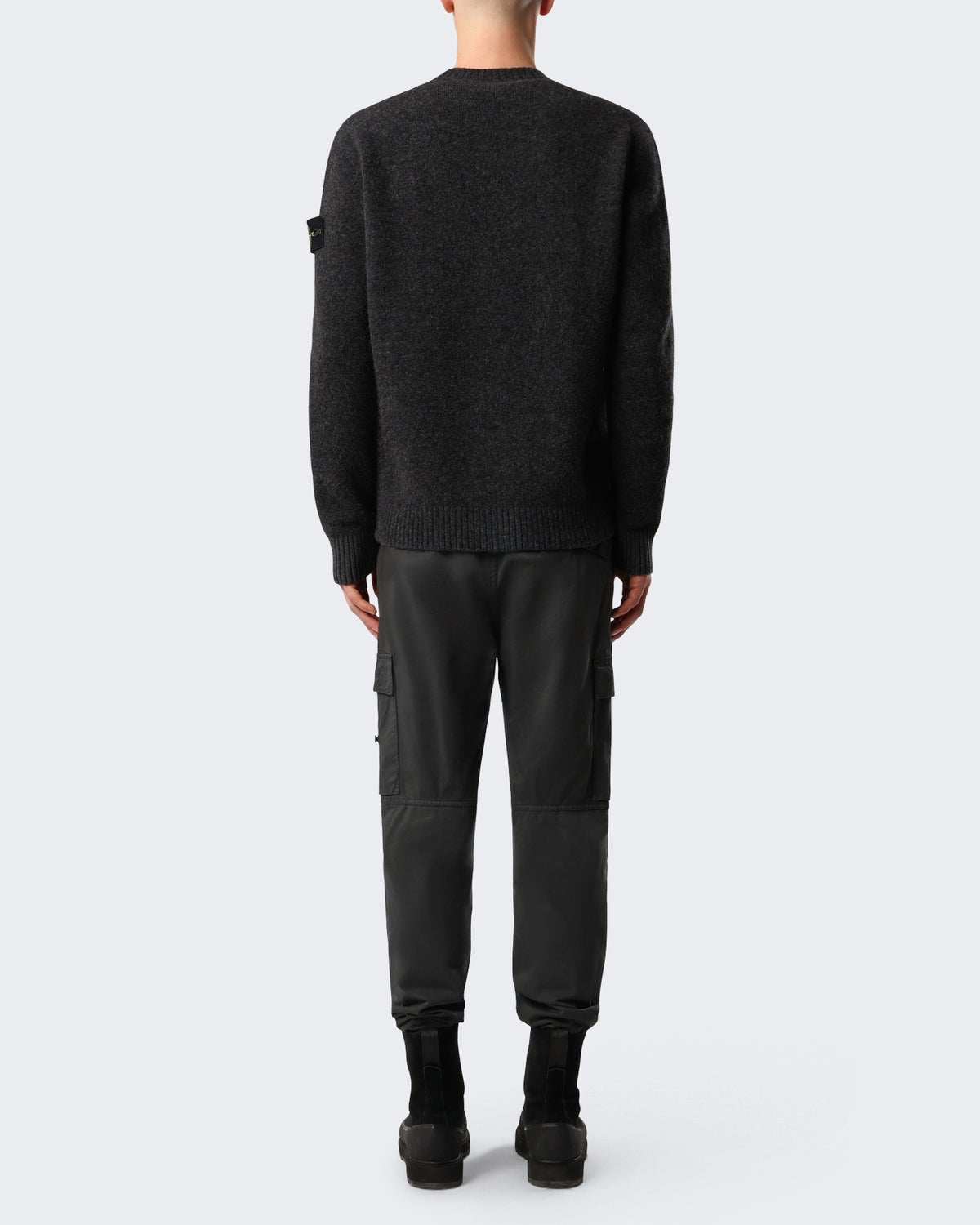 Men's Crew Neck-Lead Grey-V0m62 Grey