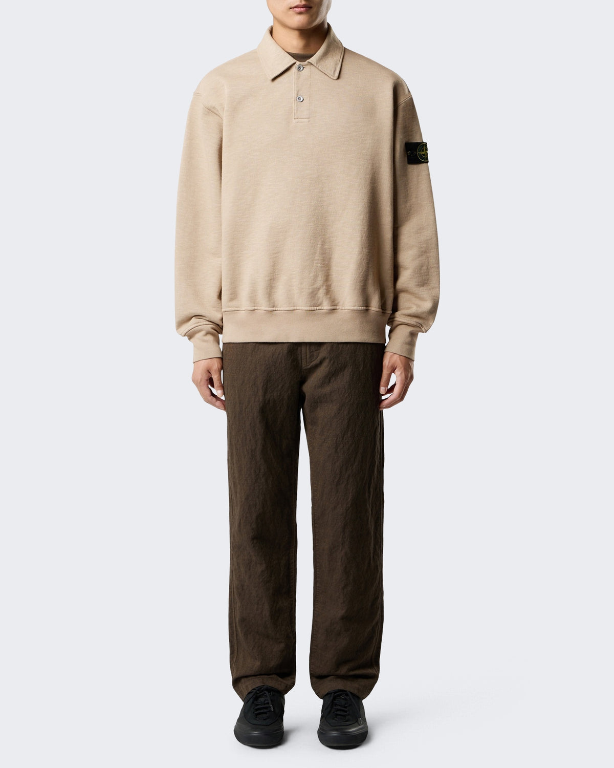 Men's Ls Polo-Biscuit-V0094 Beige