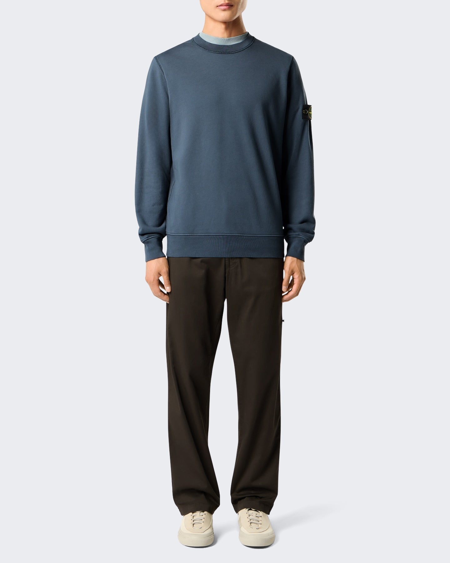Heren Sweatshirt-Slate Blu-V002e Blauw