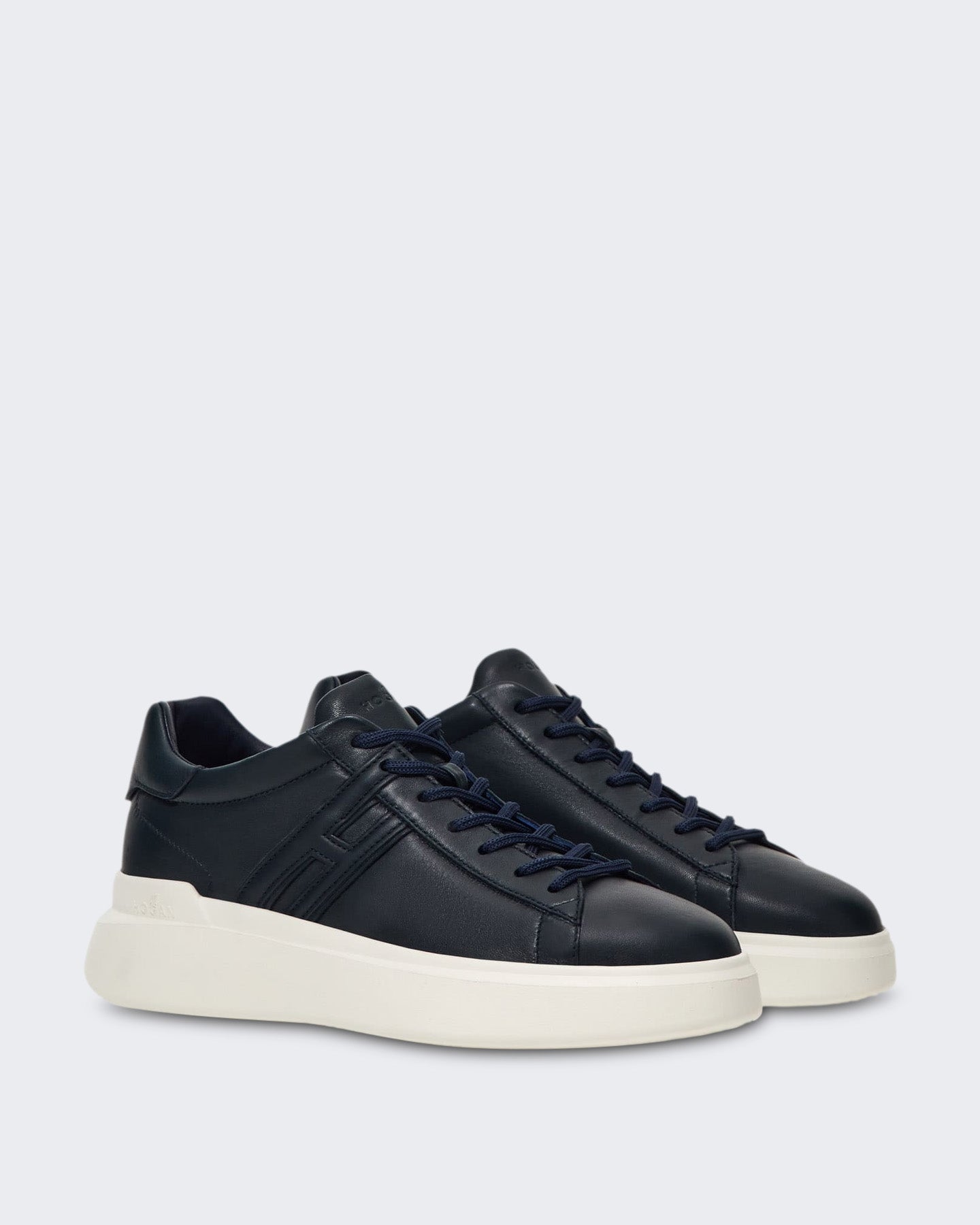 Heren Veterschoenen sneaker met H-profiel Nachtblauw