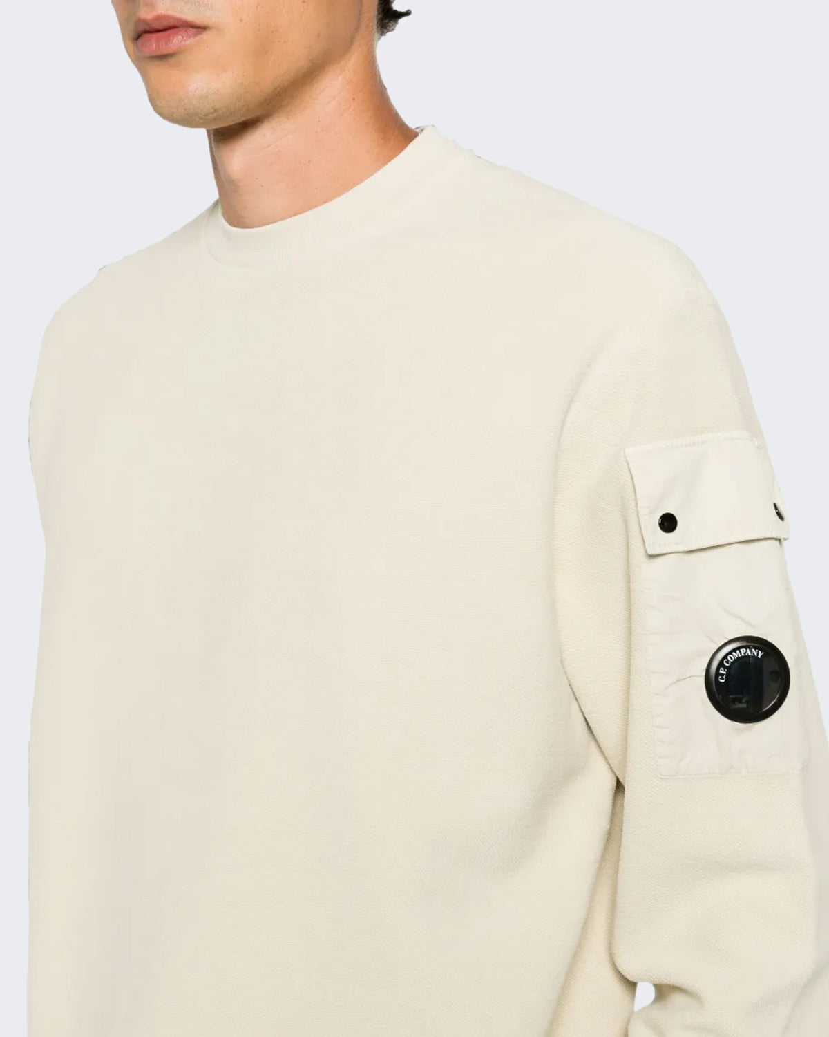 Men's Sweater met ronde hals in zilverberken tint Silver
