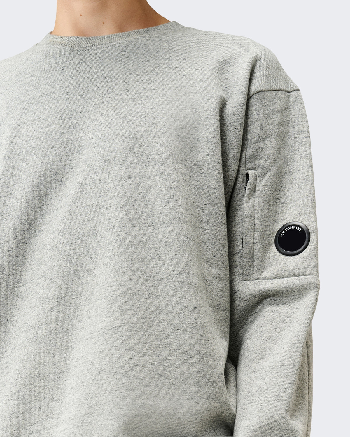 Men's Sweater met ronde hals in gemêleerde stof Grey