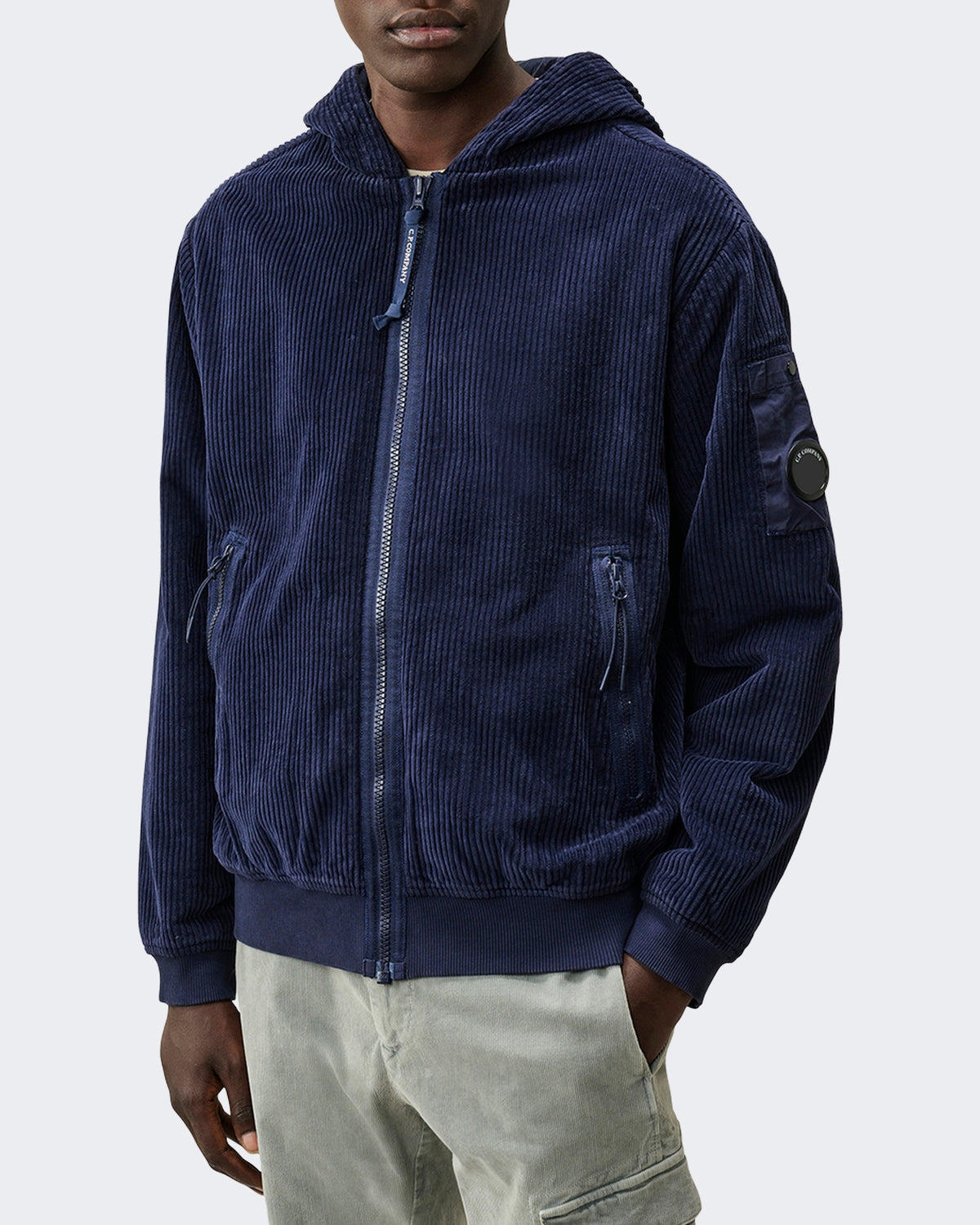 Men's Hoodie met open kraag Blue