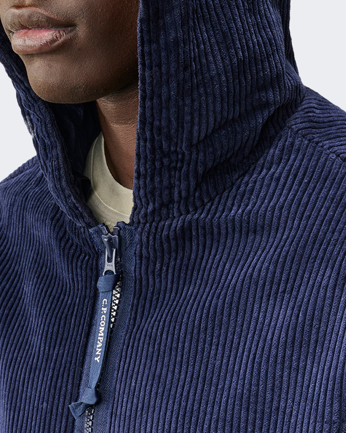 Men's Hoodie met open kraag Blue