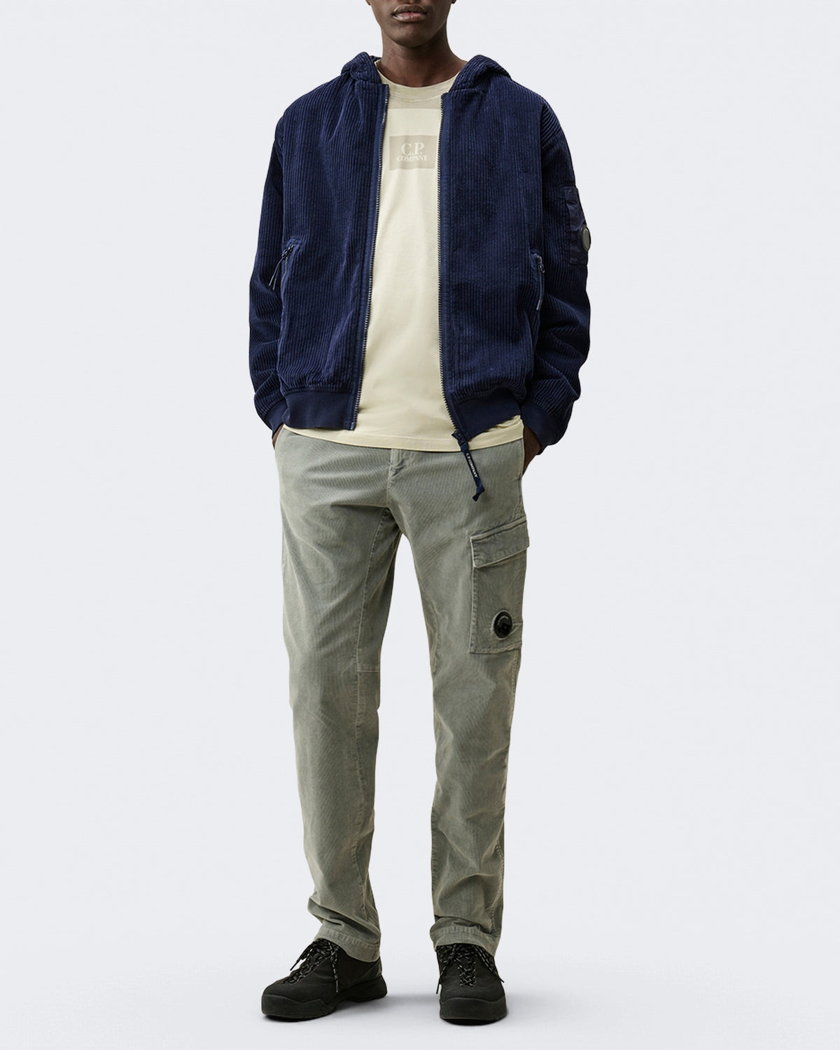 Men's Hoodie met open kraag Blue