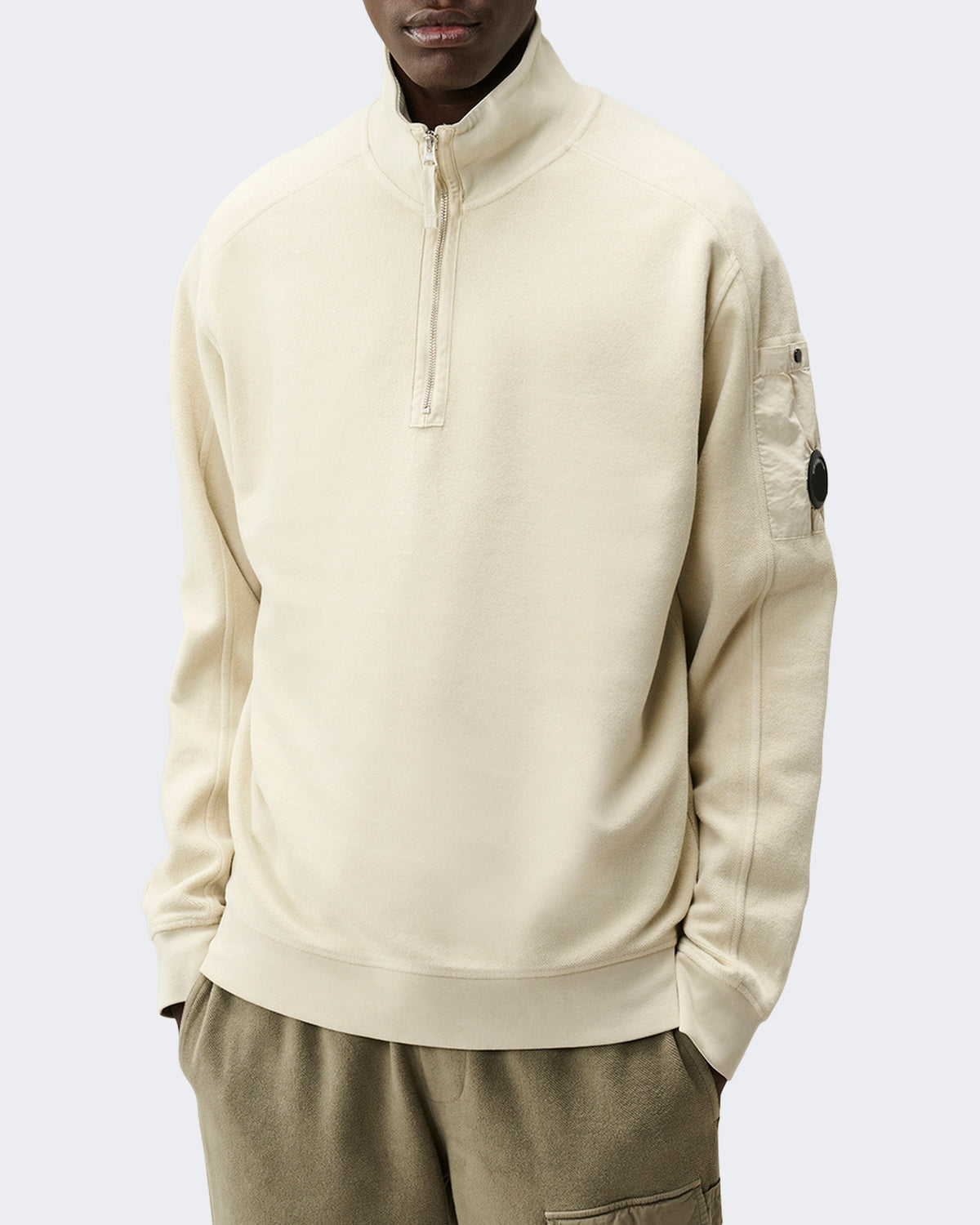 Men's Sweatshirt met polokraag Silver