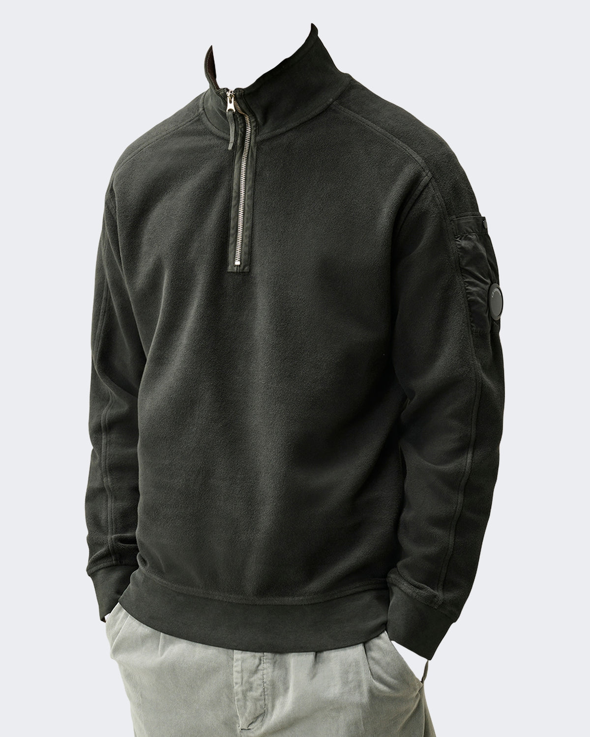 Men's Sweatshirt met polokraag Grey