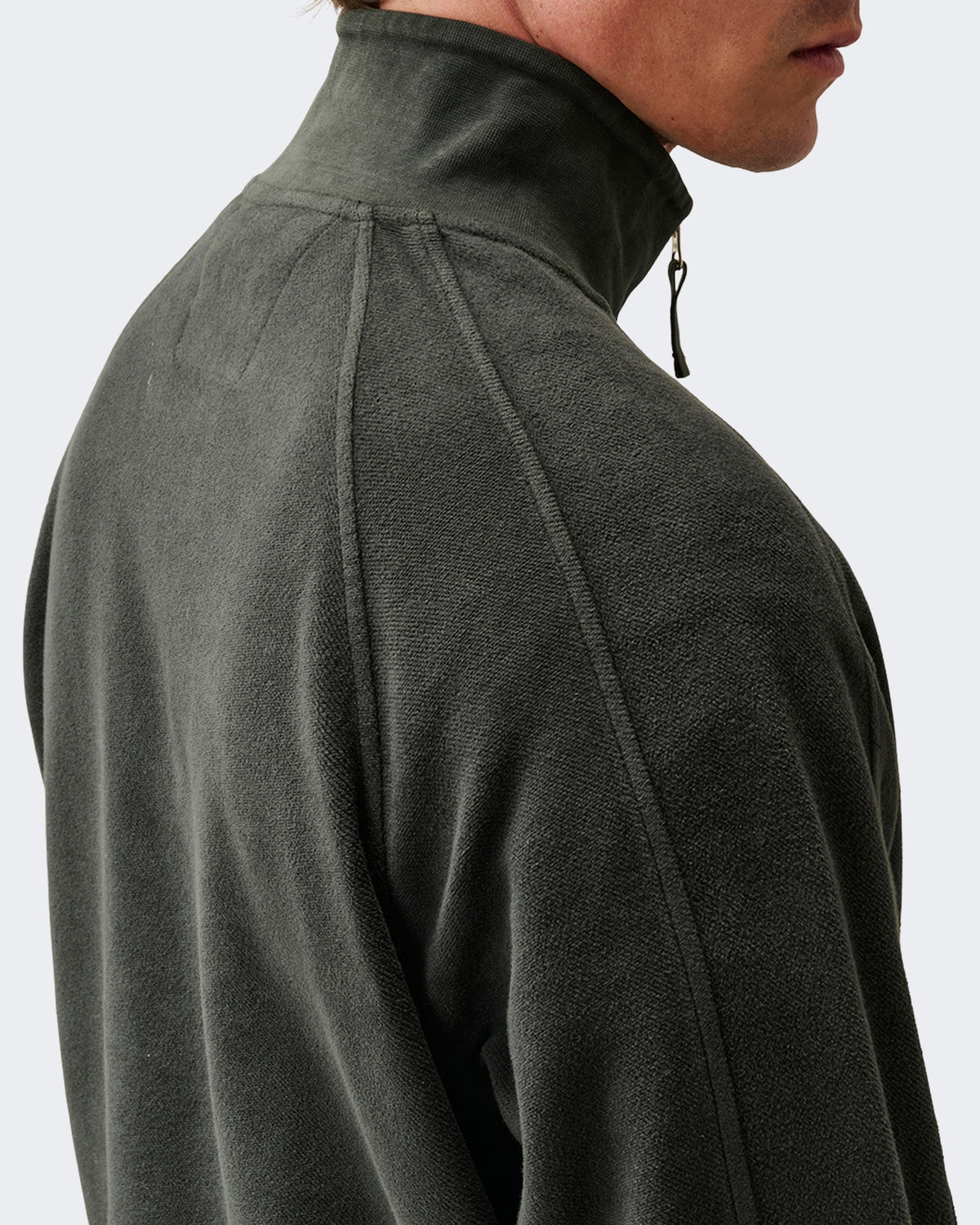 Men's Sweatshirt met polokraag Grey