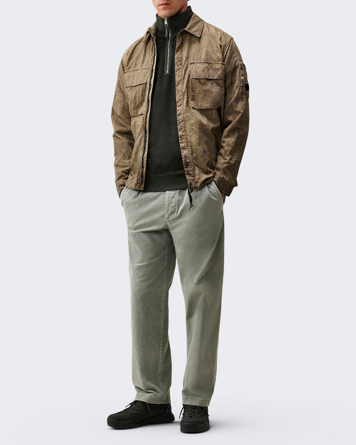 Men's Sweatshirt met polokraag Grey