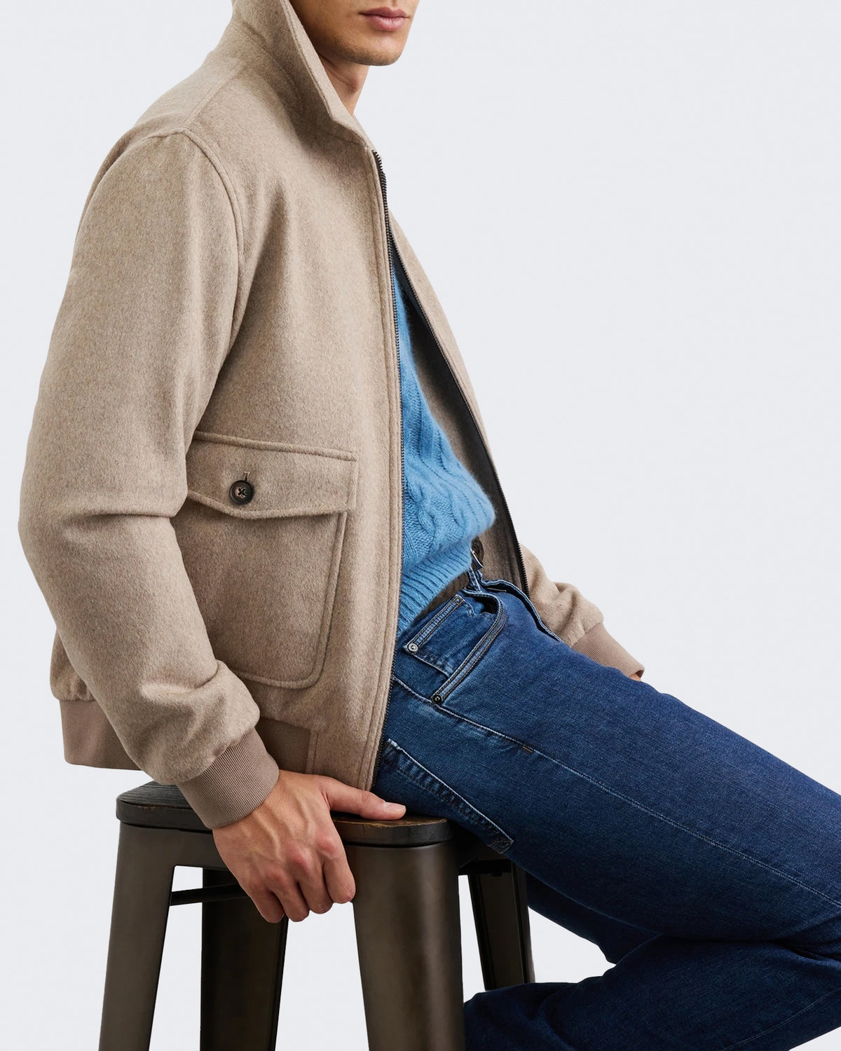Men's Blouson jack in Brown