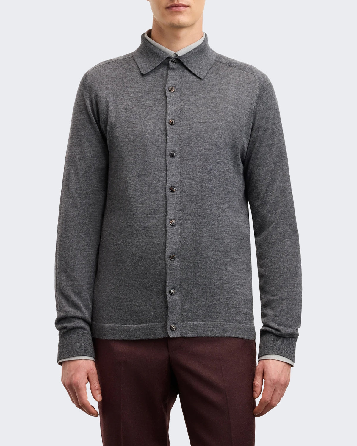 Men's Fijngebreid knitwear Jumper in Grey