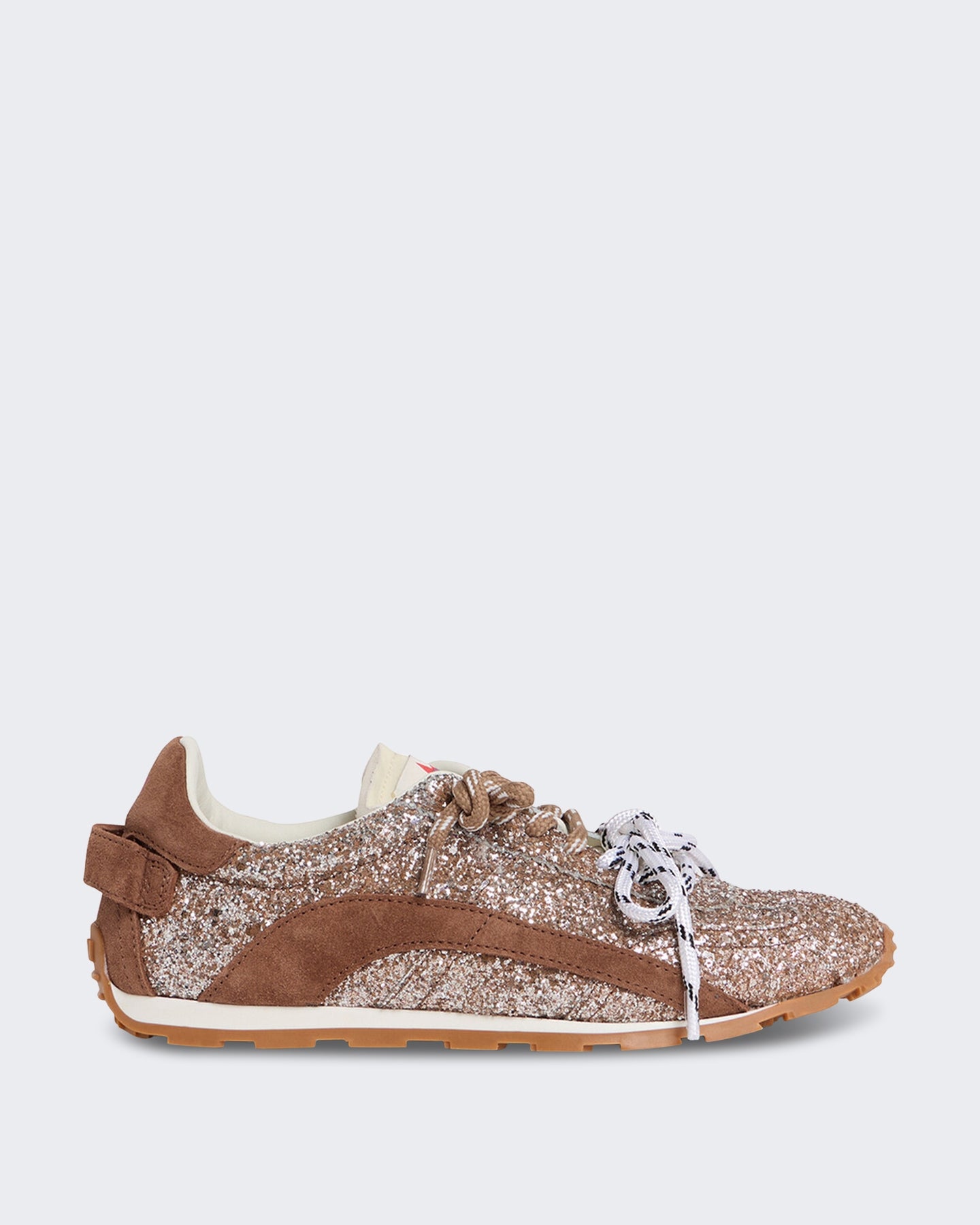 Dames Leren sneaker met veters Bruin