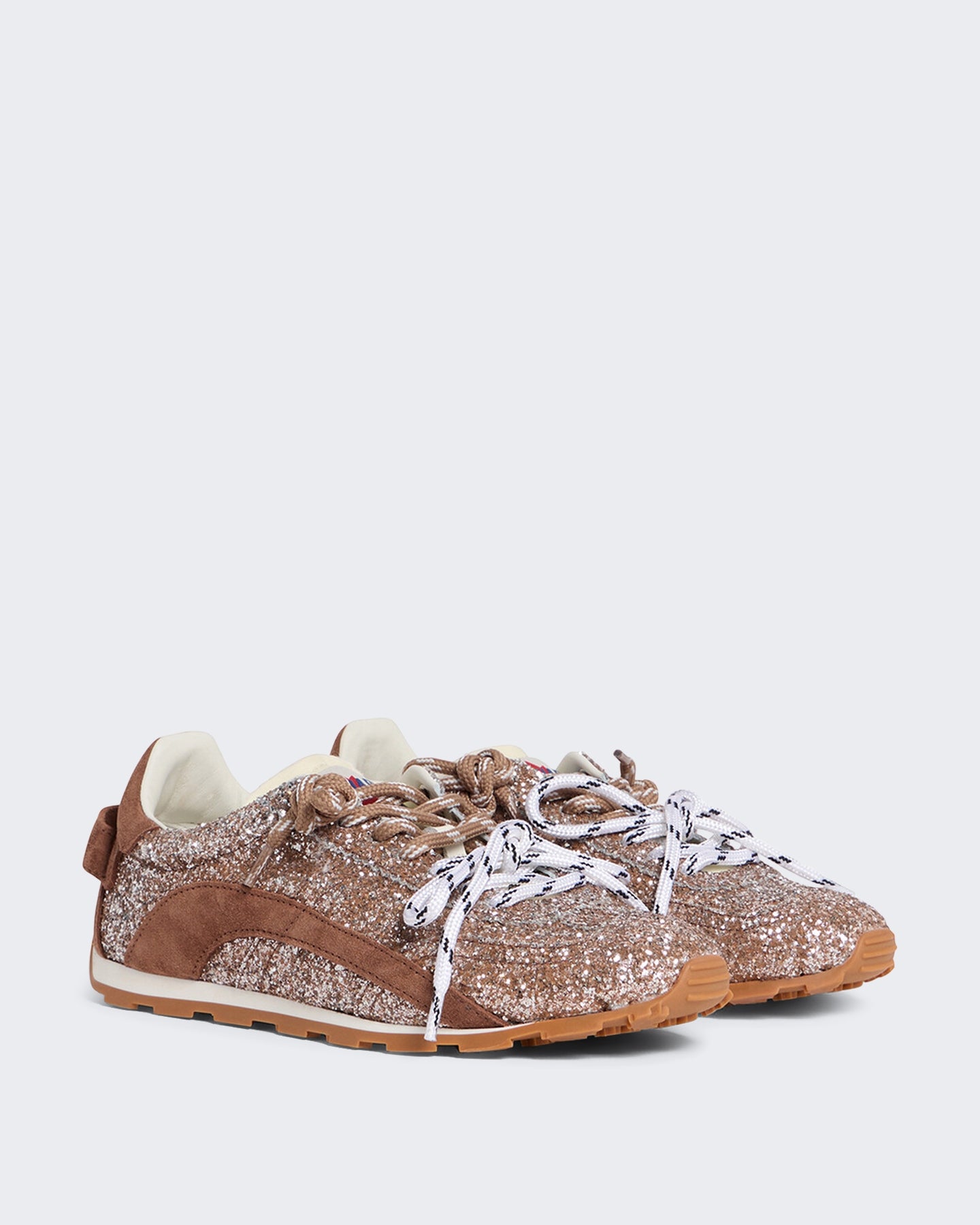 Dames Leren sneaker met veters Bruin
