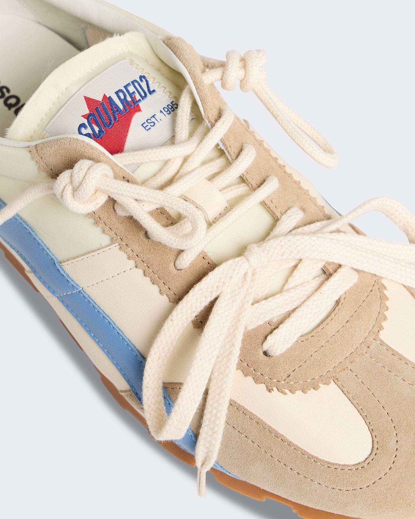 Heren DC-642 sneaker in wit, beige en azuurblauw